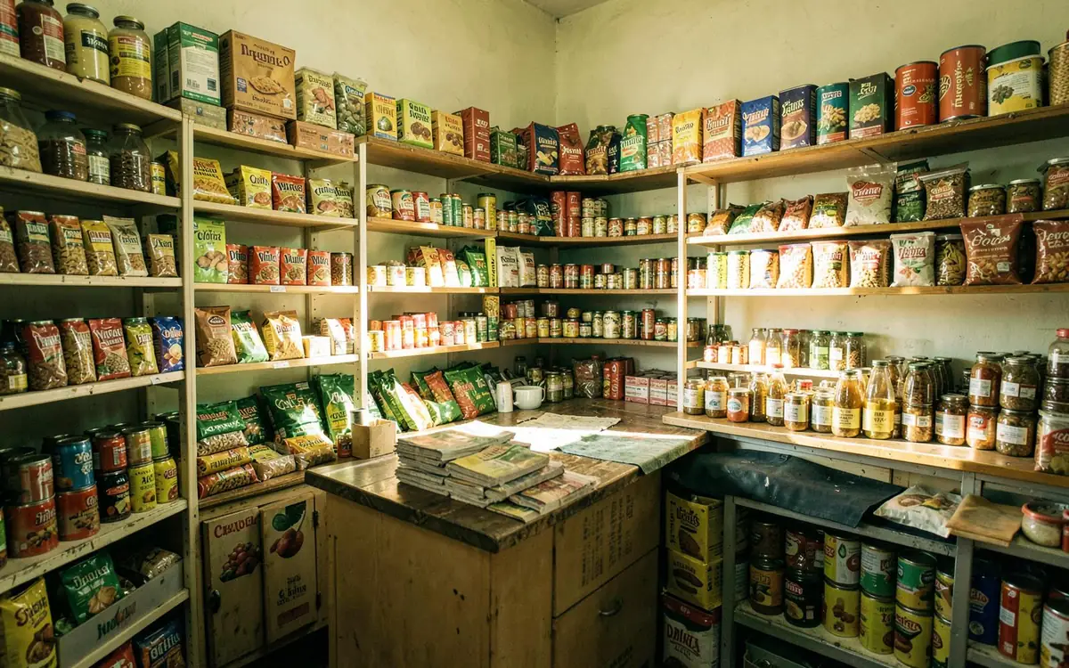 Mostrador de una tienda con clientes durante el día